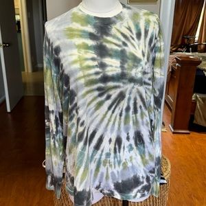 Blue & green tye dye shirt